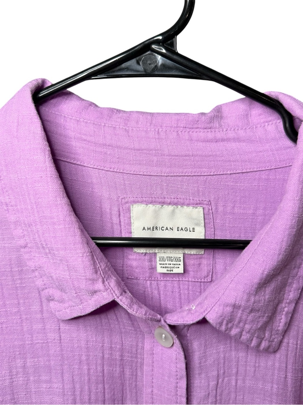 American Eagle Outfitters Lavender Oversized Button-Up Shirt - Picture 2 of 9